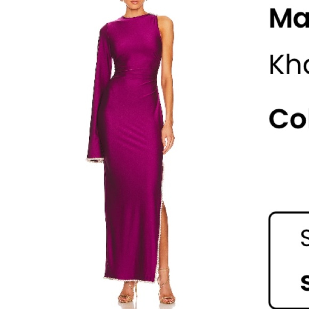 Khanums Khriya Diamante Trim Maxi Dress In CRANBERRY Size XS - Picture 2 of 5